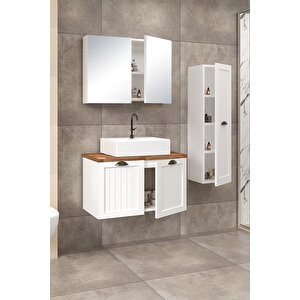 %100 Mdf - 80 Cm Aren Banyo Dolabı + 30 Cm Aren Boy Dolabı