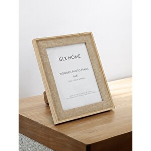 15 X 20cm Kahverengi Tekli Ahşap Çerçeveli Kumaş Detaylı Dekoratif Fotoğraf Çerçevesi Afç -1520