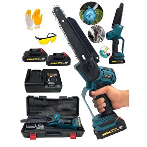 Kömürsüz  24cm Pala Otomatik Yağlama Dijital Şarjlı Dal Budama Kesme Makinesi Testeresi