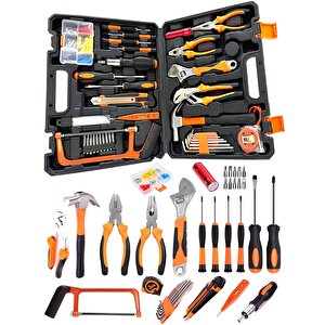 Full Set 190 Parça Pense Tornavida Fortpense  Çekiç Testere Matkap Vidalama Seti