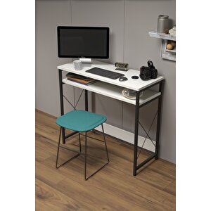 Çalışma Masası  Bilgisayar Laptop Ofis Masası Okul Ev Beyaz Beyaz