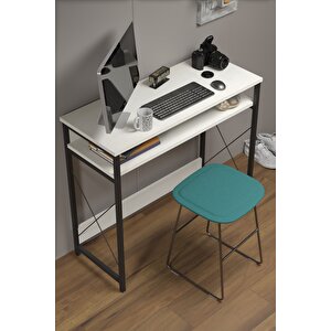 Çalışma Masası  Bilgisayar Laptop Ofis Masası Okul Ev Beyaz Beyaz