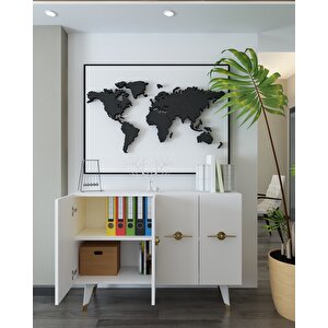 8169km-32dd Konsol,kahve Köşesi̇,ayakkabilik,ofi̇s Evrak Dolabi,mutfak Ki̇ler Dolabi,tv Üni̇tesi̇-BEYAZ ALTIN