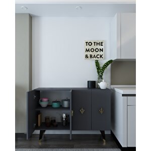 8163km-32dh Konsol,kahve Köşesi̇,ayakkabilik,ofi̇s Evrak Dolabi,mutfak Ki̇ler Dolabi,tv Üni̇tesi̇-ANTRASİT-ALTIN