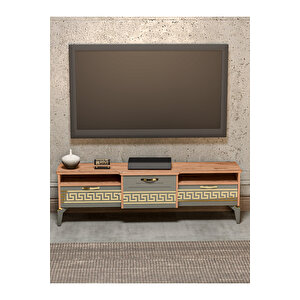 Tv Sehpası Tv Ünitesi 160 Cm Atlantik Çam Gold Mistral 5070 Kahverengi