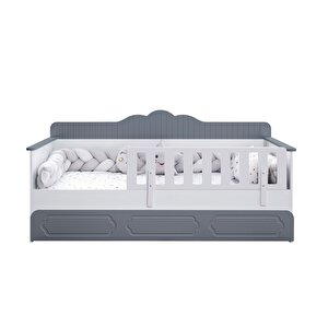 Yavrulu Karyola, Flower Yavrulu Montessori Karyola - Gri + 1 Adet Comfort Yatak