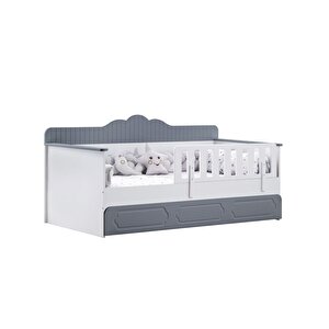Yavrulu Karyola, Flower Yavrulu Montessori Karyola - Gri + 1 Adet Comfort Yatak