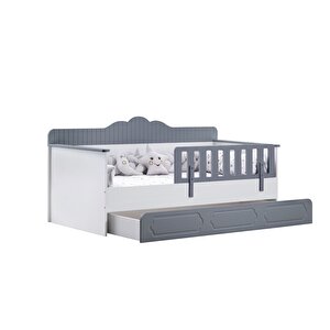 Yavrulu Karyola, Flower Yavrulu Montessori Karyola - Gri + 1 Adet Comfort Yatak