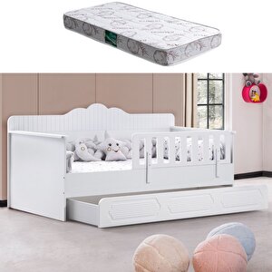 Yavrulu Karyola, Flower Yavrulu Montessori Karyola - Gri + 1 Adet Comfort Yatak
