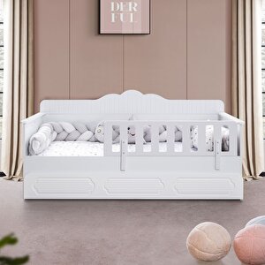 Yavrulu Karyola, Flower Yavrulu Montessori Karyola - Gri + 1 Adet Comfort Yatak