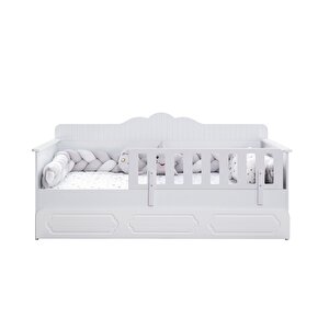 Yavrulu Karyola, Flower Yavrulu Montessori Karyola - Gri + 1 Adet Comfort Yatak