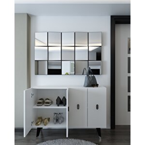 8168km-32dd Konsol,kahve Köşesi̇,ayakkabilik,ofi̇s Evrak Dolabi,mutfak Ki̇ler Dolabi,tv Üni̇tesi̇-BEYAZ-GÜMÜŞ