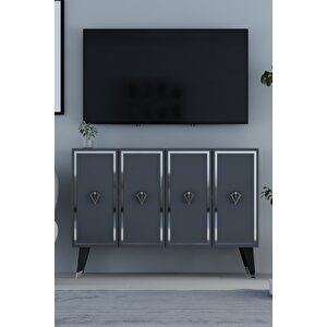 8177km-32dd Konsol,kahve Köşesi̇,ayakkabilik,ofi̇s Evrak Dolabi,mutfak Ki̇ler Dolabi,tv Üni̇tesi̇-ANTRASİT-GÜMÜŞ