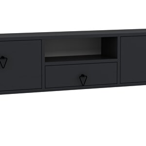 1303dropct-1  Duvara Montaj Tv Sehpasi ANTRASİT-SİYAH KULP