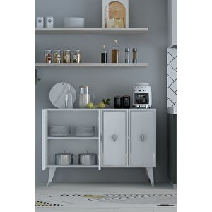 8177km-32 Dh Konsol,kahve Köşesi̇,ayakkabilik,ofi̇s Evrak Dolabi,mutfak Ki̇ler Dolabi,tv Üni̇tesi̇-BEYAZ-GÜMÜŞ Beyaz-Gümüş