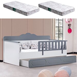 Yavrulu Karyola, Flower Yavrulu Montessori Karyola - Beyaz + 2 Adet Comfort Yatak