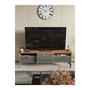 Tv Sehpası Tv Ünitesi 160 Cm Atlantik Çam Antrasit Mistral 5071 Gri