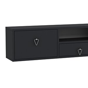 1303dropct-1  Duvara Montaj Tv Sehpasi ANTRASİT-GÜMÜŞ KULP