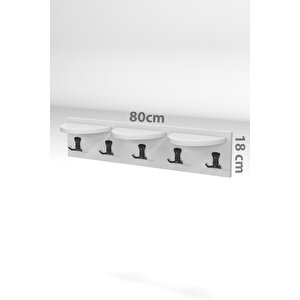 Askılık Duvar Elbise Askılığı Portmanto Krem 80 Cm Krem