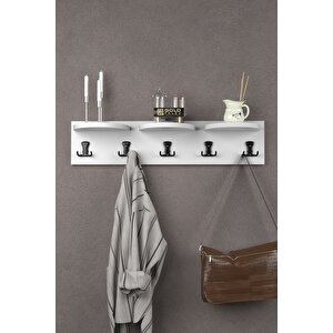 Askılık Duvar Elbise Askılığı Portmanto Beyaz 80 Cm Beyaz