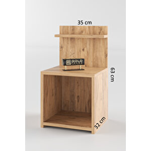 Komodin Raf Salon Ofis Dolabı Ceviz 32*35*63