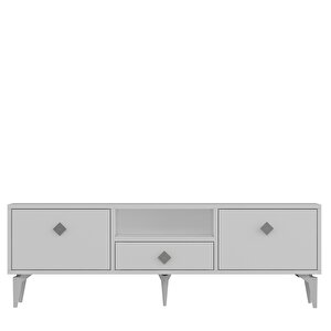 1304dropct-1 Tv Sehpasi BEYAZ-GÜMÜŞ KULP