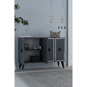 8178km-32 Dh Konsol,kahve Köşesi̇,ayakkabilik,ofi̇s Evrak Dolabi,mutfak Ki̇ler Dolabi,tv Üni̇tesi̇-ASG Antrasit Gümüş