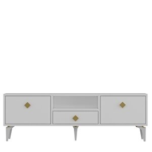 1304dropct-1 Tv Sehpasi BEYAZ-ALTIN KULP Beyaz-Altın