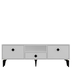 1304dropct-1 Tv Sehpasi BEYAZ-SİYAH KULP Beyaz-Siyah