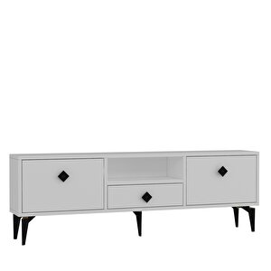 1304dropct-1 Tv Sehpasi BEYAZ-SİYAH KULP