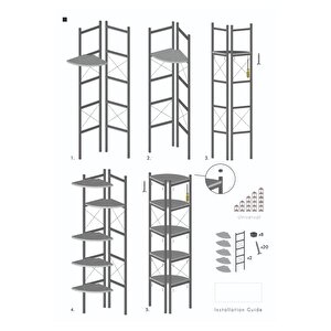 Kitaplık Çiçeklik 6 Raflı Beyaz Çok Amaçlı Stand Altı Bölmeli 160*30*43