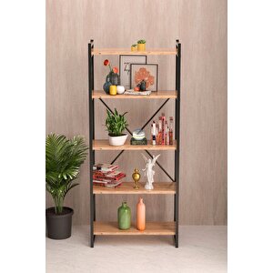 Kitaplık 5 Raflı Ceviz 180 Cm Ceviz