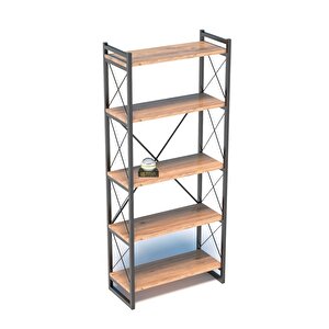 Kitaplık 5 Raflı Ceviz 180 Cm Ceviz