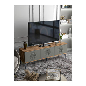 Tv Sehpası Tv Ünitesi Saraylı Atlantik Çam - Antrasit 5061 Gri