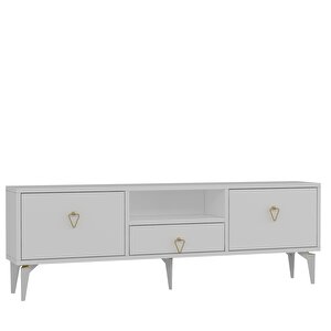 1302dropct-1 Tv Sehpasi BEYAZ-ALTIN KULP