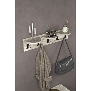 Askılık Duvar Elbise Askılığı Portmanto 80 Cm Efes Beyaz Mermer