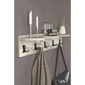 Askılık Duvar Elbise Askılığı Portmanto 80 Cm Efes Beyaz Mermer