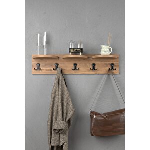 Askılık Duvar Elbise Askılığı Portmanto 80 Cm Ceviz Ceviz
