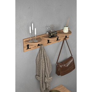 Askılık Duvar Elbise Askılığı Portmanto 80 Cm Ceviz Ceviz