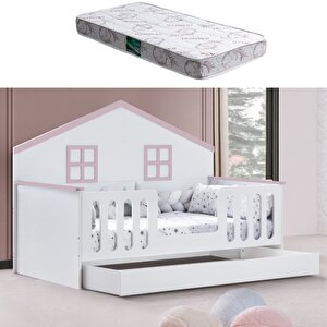 Yavrulu Karyola, Bello Yavrulu Montessori Yatak - Ceviz + 1 Adet Comfort Yatak