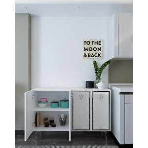 8160km-1dh Konsol,kahve Köşesi̇,ayakkabilik,ofi̇s Evrak Dolabi,mutfak Ki̇ler Dolabi,tv Üni̇tesi̇-BEYAZ-GÜMÜŞ