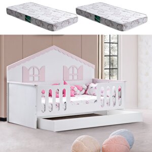 Yavrulu Karyola, Poli Yavrulu Montessori Yatak - Gri + 2 Adet Comfort Yatak