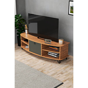 Tv Sehpası Tv Ünitesi 136 Cm Atlantik Çam Antrasit Vienna 5007 Kahverengi