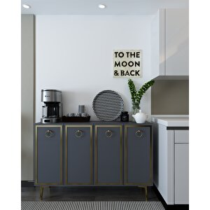 8162km-1dh Konsol,kahve Köşesi̇,ayakkabilik,ofi̇s Evrak Dolabi,mutfak Ki̇ler Dolabi,tv Üni̇tesi̇-ANTRASİT-ALTIN Antrasit