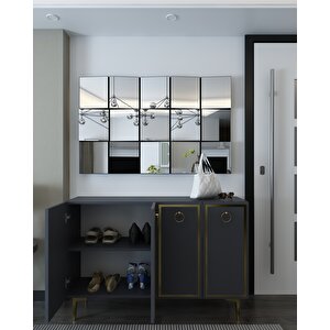 8162km-1dh Konsol,kahve Köşesi̇,ayakkabilik,ofi̇s Evrak Dolabi,mutfak Ki̇ler Dolabi,tv Üni̇tesi̇-ANTRASİT-ALTIN Antrasit