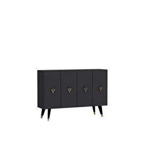 8163km-32dd Konsol,kahve Köşesi̇,ayakkabilik,ofi̇s Evrak Dolabi,mutfak Ki̇ler Dolabi,tv Üni̇tesi̇-ANTRASİT-ALTIN