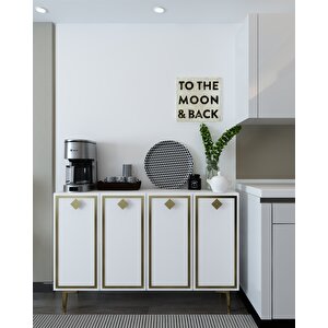 8159km-1dh Konsol,kahve Köşesi̇,ayakkabilik,ofi̇s Evrak Dolabi,mutfak Ki̇ler Dolabi,tv Üni̇tesi̇-BEYAZ-ALTIN Beyaz-Altın