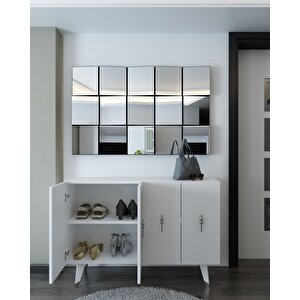 8167km-32dd Konsol,kahve Köşesi̇,ayakkabilik,ofi̇s Evrak Dolabi,mutfak Ki̇ler Dolabi,tv Üni̇tesi̇-BEYAZ GÜMÜŞ