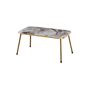 Orta Sehpa Ve Zigon Sehpa 34*34 Altın Efes Beyaz