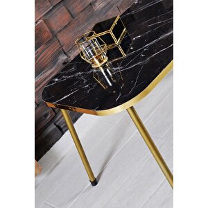Orta Sehpa Ve Zigon Sehpa  34*34 Altın Bendir Metalik